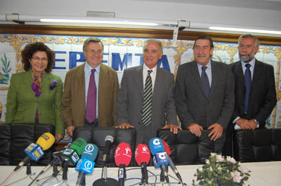 Riolobos, Tizón, Arbeloa, Ramos y Lago este lunes en la dede de FEPEMTA. (Foto: Carlos Granda)