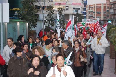 La manifestacicón durante su recorrido por la Avenida de Toledo. (Foto: C.G.)