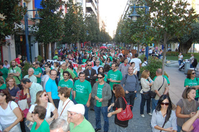 La manifestación por la calle Trinidad.
 (Foto: J.F.)