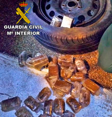 La Guardia Civil incauta más de 5 kilos de hachís en la autovía de Andalucía