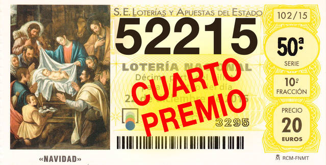 52215, sale uno de los dos cuartos premios