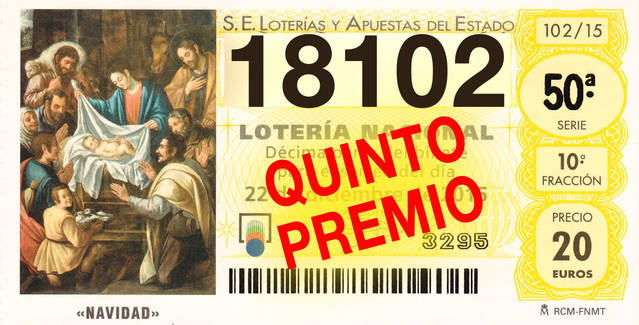 18102: Primer quinto premio del sorteo