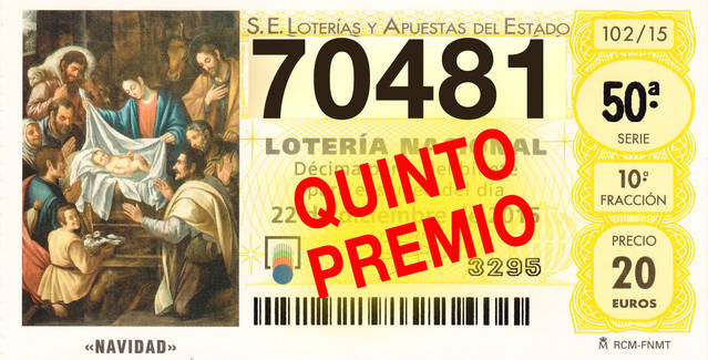 70481, segundo quinto premio del sorteo