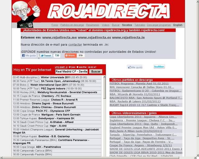 Acuerdan el cierre cautelar de la web Rojadirecta