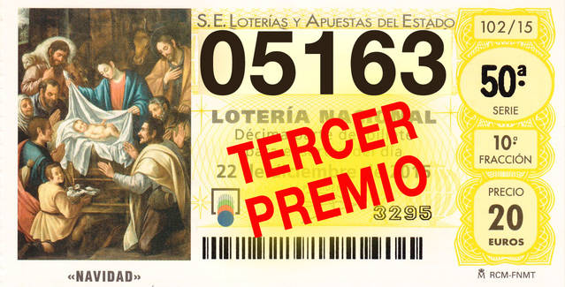 El tercer premio, 05163, último de los grandes del sorteo