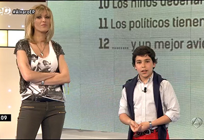 El joven bloguero Álvaro Cabo lleva sus conocimientos y reflexiones a Antena 3