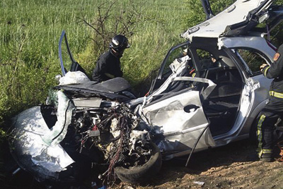 Espectacular accidente entre Patrocinio y Talavera la Nueva