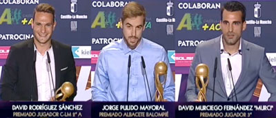 David Rodríguez, Jorge Pulido y Murci, premiados con el Balón de Oro de Castilla-La Mancha