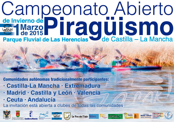 El Parque Fluvial de Las Herencias acoge el Campeonato Abierto de Invierno de Piragüismo este domingo 1 de marzo