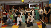 Concierto de los alumnos de violín de la 'Eusebio Rubalcaba' en el Aula de Pediatría del Hospital