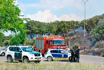 Alrededor de 10 hectáreas arden en un incendio originado junto al embalse de Cazalegas