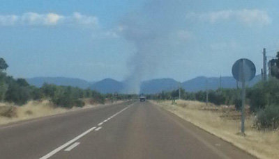 Declarado un incendio en superficie agrícola en Los Navalucillos