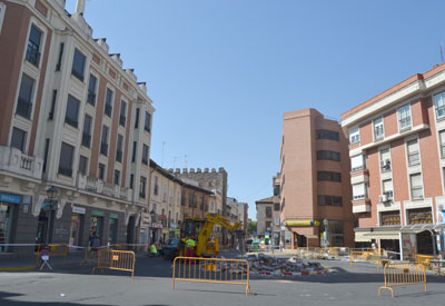 Corredera y Plaza del Reloj: cortadas por obras