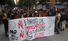 Los estudiantes se manifestan en Talavera contra la reforma del '3+2'