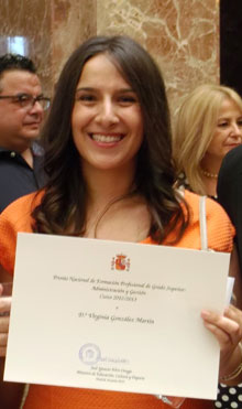 La talaverana Virginia González, Premio Nacional de FP en Administración y Gestión