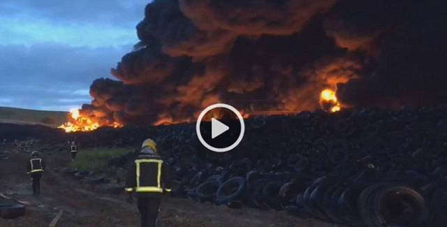 Sale ardiendo el Cementerio de Neumáticos de Seseña