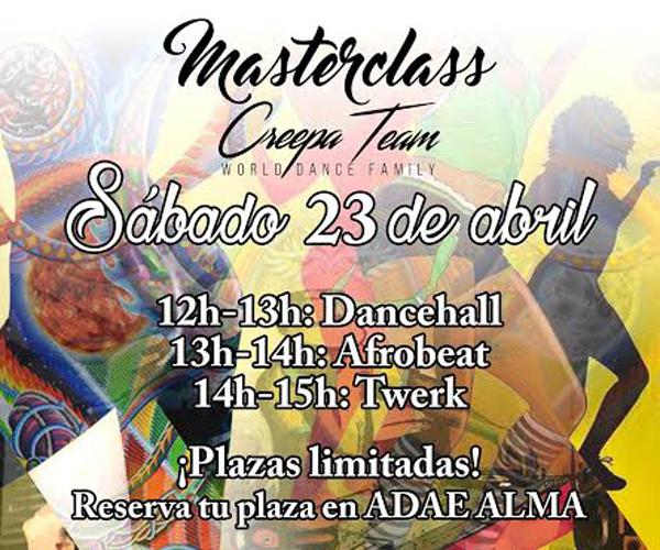 Masterclass y dancehall para el próximo sábado