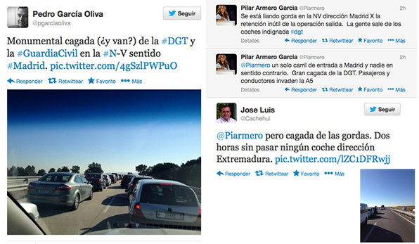 Clamor en twitter por los atascos en la N-V