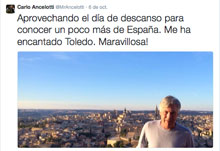 Ancelotti disfrutó visitando Toledo en su día libre