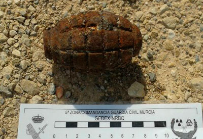 Desactivan en Almansa una granada de mano de la Guerra Civil localizada por un particular