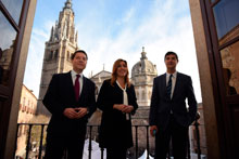 La presidenta de Andalucía, Susana Díaz, visita el Ayuntamiento de Toledo acompañado del alcalde Emiliano García-Page