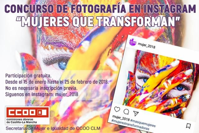 CCOO CLM convoca un concurso de fotografía en Instagram "Mujeres que transforman"