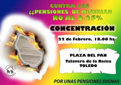 Este jueves Talavera "luchará" por unas pensiones públicas "dignas"