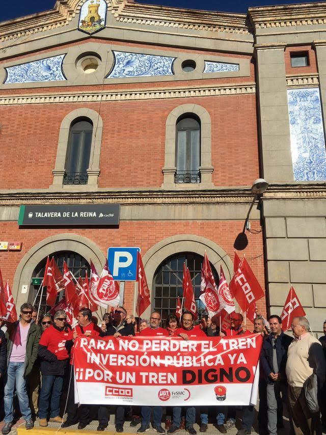 Las concentraciones “Por un tren digno” llegan por tercera vez a Talavera de la Reina, para reivindicar mejoras en el ferrocarril convencional