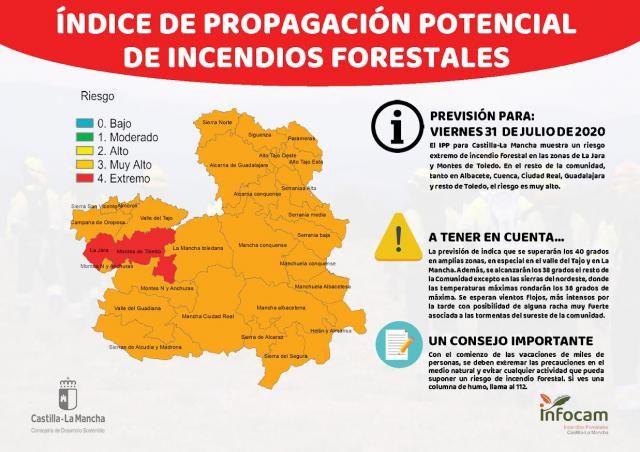 ALERTA | Riesgo "extremo" de incendios en La Jara y los Montes de Toledo