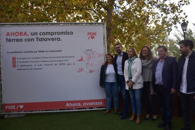 VÍDEO | El PSOE se compromete a mejorar el tren, desbloquear accesos y el suelo industrial en Talavera