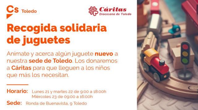 TOLEDO | Cs organiza una recogida solidaria de juguetes nuevos que donará a Cáritas