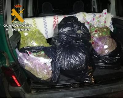 La Guardia Civil sorprende a un hombre transportando más de 19 kilos de marihuana en Illescas