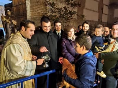 En torno a 200 personas acuden a la bendición de San Antón en Talavera