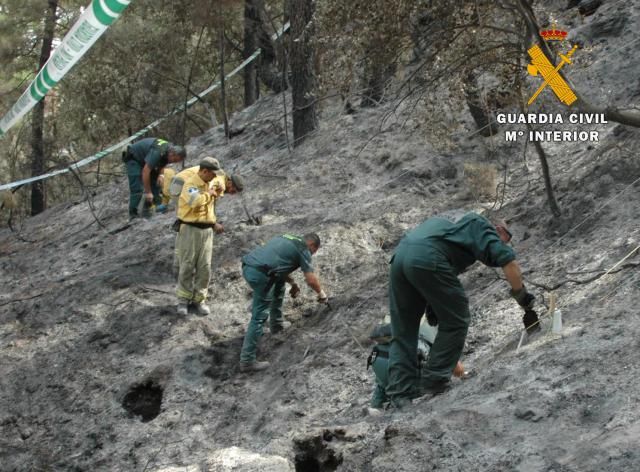 Dos detenidos por provocar con cócteles molotov un incendio forestalen CLM