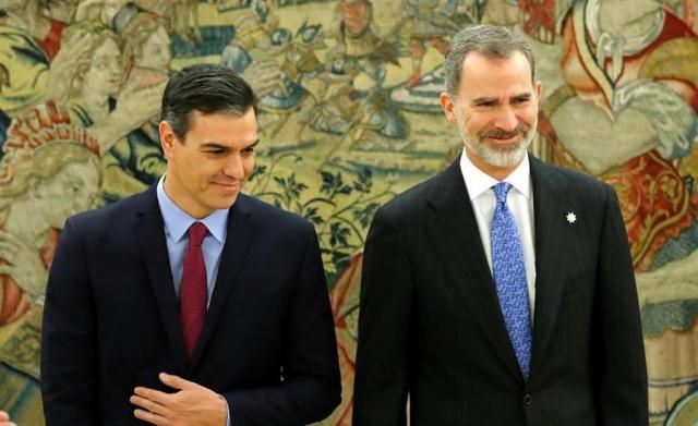 Pedro Sánchez y Felipe VI.