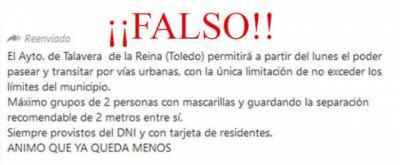 TALAVERA | El Ayuntamiento alerta sobre un bulo que está circulando por la ciudad