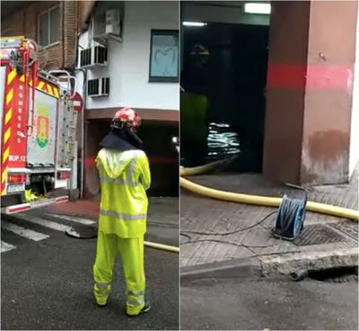 La lluvia multiplica el trabajo de los bomberos en Talavera: garajes y bajos inundados