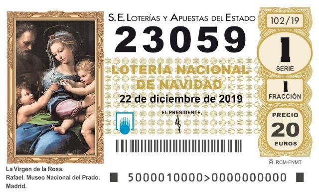 El 23.059, tercer quinto premio del Sorteo de Navidad 2019