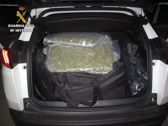 Incautan 72 kilos de marihuana a dos conductores en un pueblo de Toledo