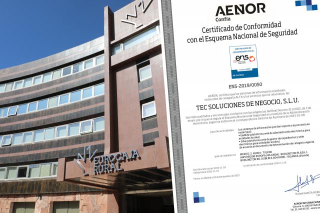 AENOR renueva la certificación de seguridad de Eurocaja Rural