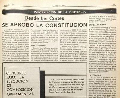 Hace 40 años las Cortes aprobaban la Constitución y La Voz del Tajo te lo contaba así