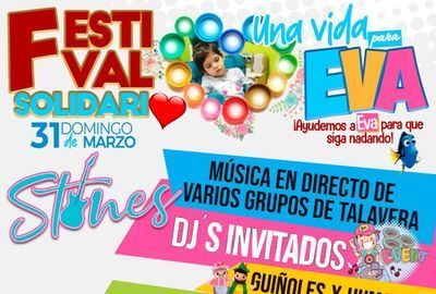 ‘Stones’ organiza ‘Una vida para Eva’, un festival solidario para ayudar a la niña talaverana