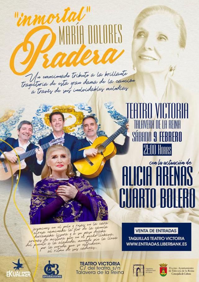 'Inmortal Mª Dolores Pradera', el homenaje de Cuarto Bolero y Alicia Arenas en el Teatro Victoria