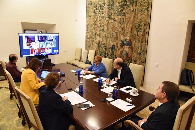 Reunión telemática de esta mañana en el palacio de Fuensalida