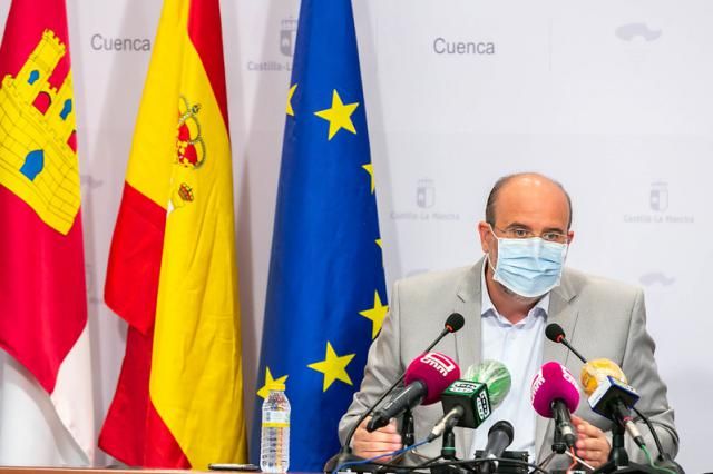 El vicepresidente de Castilla-La Mancha, José Luis Martínez Guijarro, en rueda de prensa. - JCCM