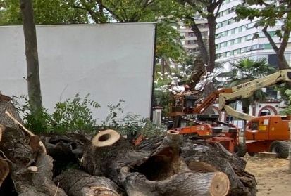 Destrozan la maquinaria que estaba trabajando en los Jardines del Prado