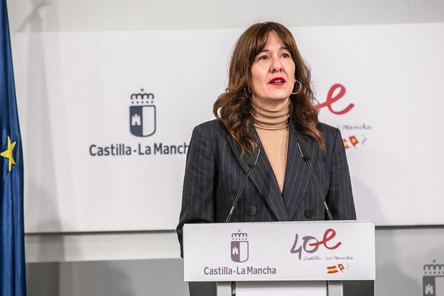 La consejera de Igualdad y portavoz, Blanca Fernández, en rueda de prensa