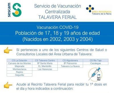 Vacuna, sin cita previa, este miércoles y jueves para jóvenes de 17 a 19 años