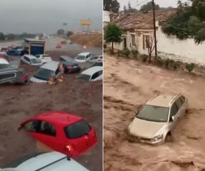 Imágenes dantescas del temporal en Toledo: 8 vídeos de la DANA