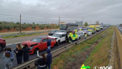 Accidente múltiple en una autovía de Castilla-La Mancha